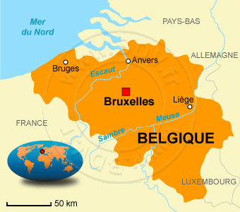 bruges carte belgique - Image