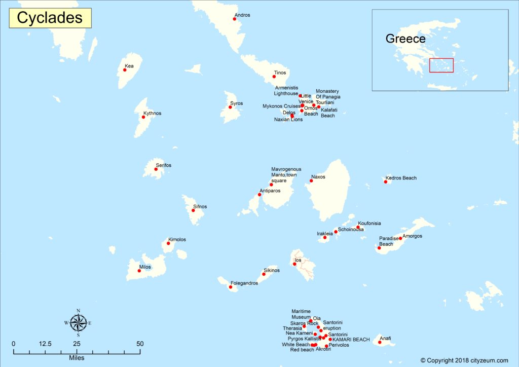 Carte des Cyclades