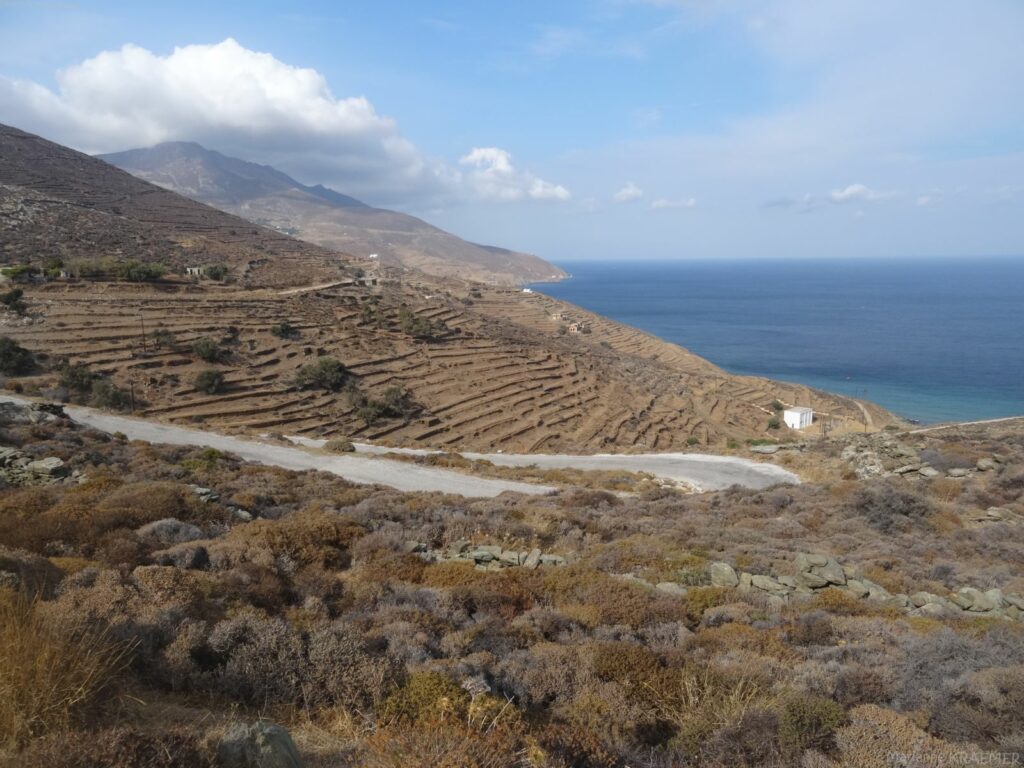 Tinos depuis la route menant à Pachia Ammos