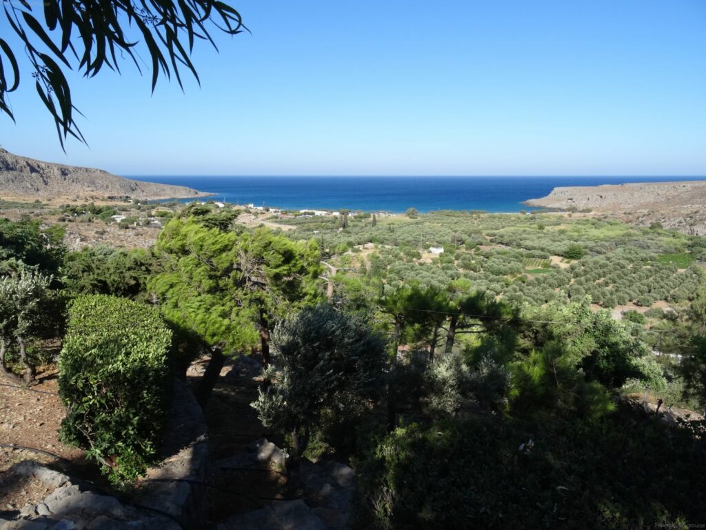 Vue depuis notre airbnb à Kato Zakros Crète